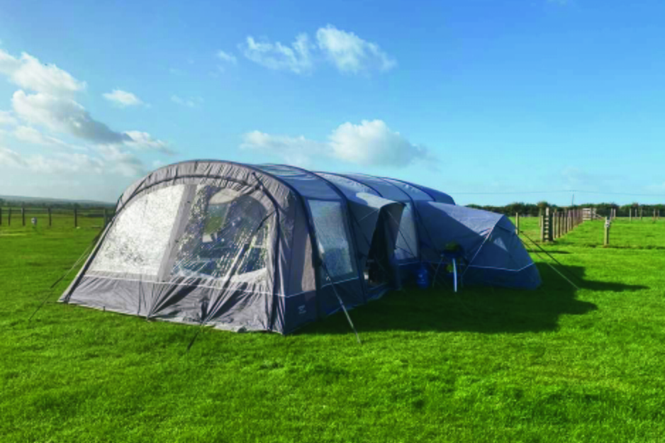 A large tent in the paddock at Cardewlees