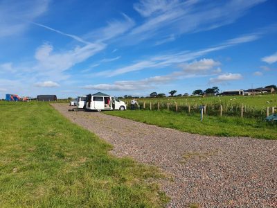 Campervan pitched up