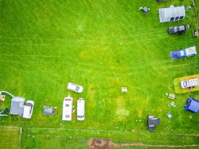 Aerial view of the camping paddock