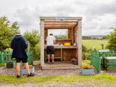 Washing facilities at Cardewlees Campsite